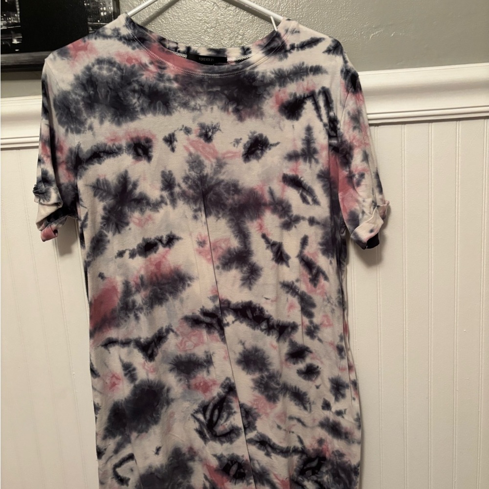Forever 21 Tie-Dye Mini Dress - Black and Pink